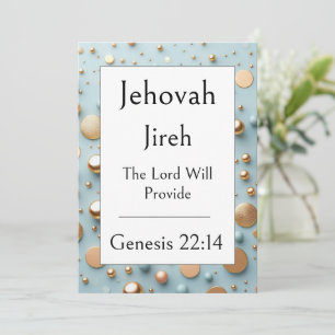 Jehovah Jireh, Name Gottes, ermutigende Schrift Einladung