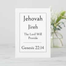 Jehovah Jireh, Name Gottes, ermutigende Schrift