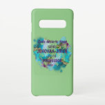 Jehovah Jireh Proveedor Spanische Marmorfarben Samsung Galaxy S10 Hülle<br><div class="desc">Samsung Galaxy S10 Gehäuse mit einem farbenfrohen blau türkisfarbenen Marmor, grün, lila, goldfarben, mit Zitat in spanisch, oder Sie können das Angebot für das, was Sie wollen ändern. Zitat: "Jede Wüste hat einen Ausgang, Jehovah-Jireh ist mein Provider. El texto würfeln: "Cada desierto tiene salida, Jehovah Jireh es mi proveedor". Los...</div>