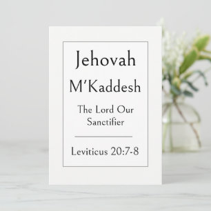 Jehovah M'Kaddesh, Name Gottes, Ermutigend Einladung