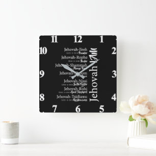 Jehovah-Namen Quadratische Wanduhr