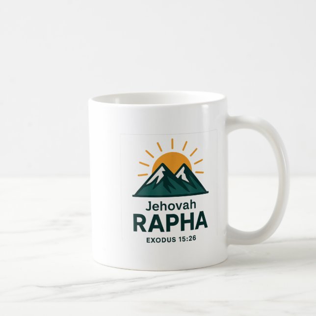 Jehovah Rapha Christian Faith Mountain Bible Verse Kaffeetasse (Rechts)