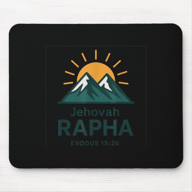 Jehovah Rapha Christian Faith Mountain Bible Verse Mousepad (Vorne)