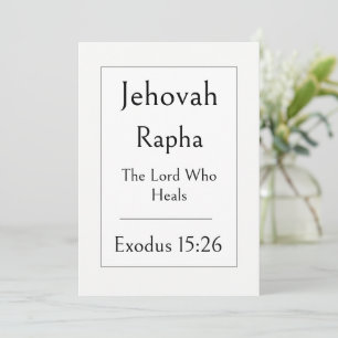 Jehovah Rapha, Name Gottes, Ermutigende Bibel Einladung