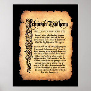 Jehovah Tsidkenu, Lord Righteousness: Names of God Poster
