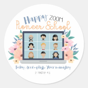 Jehovah Witness Happy Zoom Pioneer School 2021 Runder Aufkleber