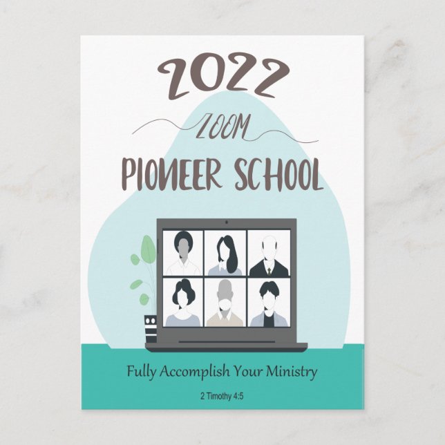 Jehovah Witness Zoom Pioneer School 2022 Postkarte (Vorderseite)