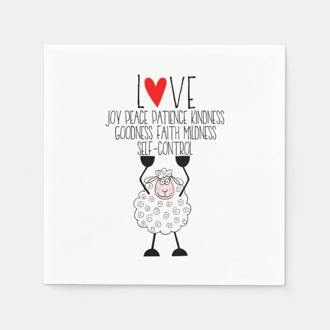 "Jehovas Schaf - Frucht des Geistes" Napkin Serviette (Vorderseite)