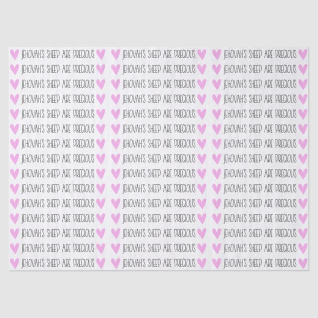 "Jehovas Schafe sind Wertvoll" Gewebepapier Seidenpapier (Vorderseite)