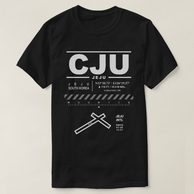 Jeju International Airport CJU T-Shirt (Design vorne)