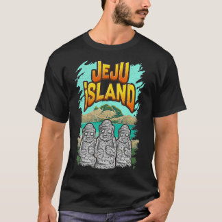 Jeju Island Südkorea Dol Hareubang Statuen Vint T-Shirt