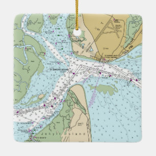 Jekyll Island Florida Chart Keramikornament