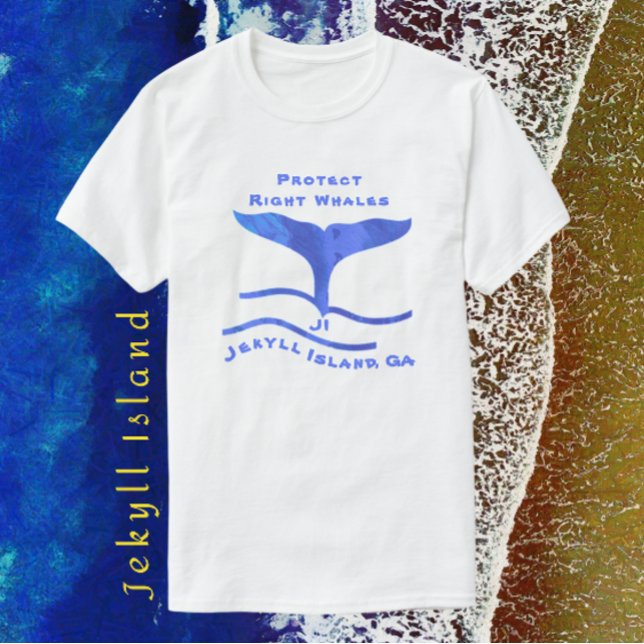 Jekyll Island GA Right Whale Finden und Waves T-Shirt (Celebrate amazing Jekyll Island)