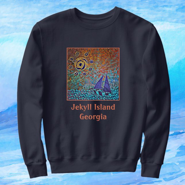 Jekyll Island, GA Sailboat, Ocean Waves und Sun S Sweatshirt (Von Creator hochgeladen)