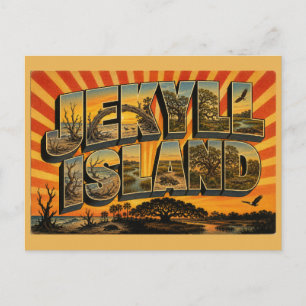 Jekyll Island Georgia Treibholz Strand Wald Kunst Postkarte