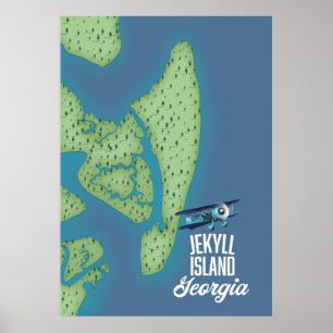 Jekyll Island Georgia USA Karte Poster