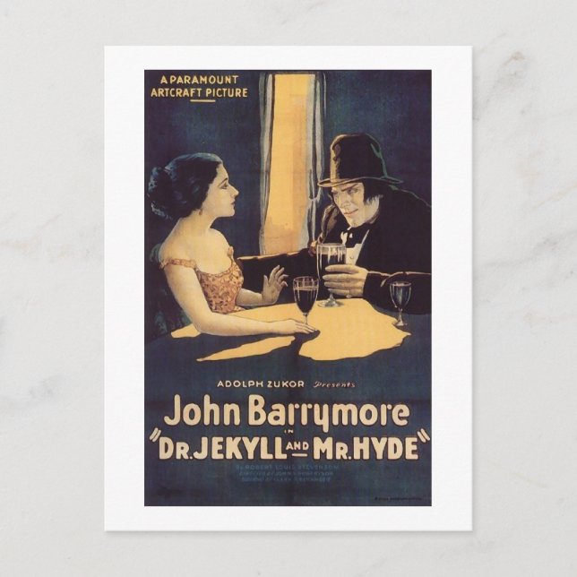 Jekyll und Hyde Silent Horror Movie Postkarte (Vorderseite)