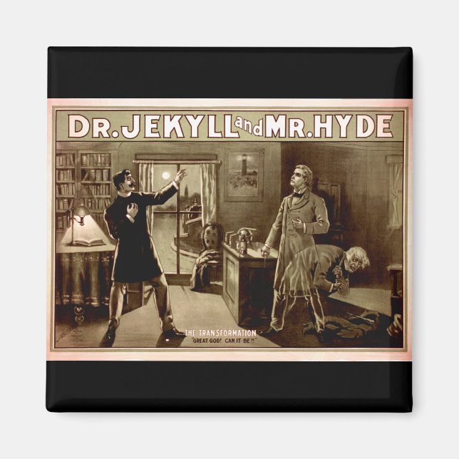 Jekyll und Hyde Vintag Illustration 1880er Magnet (Vorne)