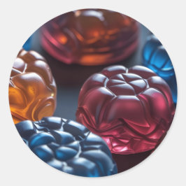 Jellied Candy Fun Runder Aufkleber