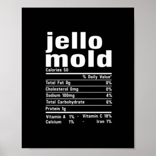 Jello Mold Nutrition Facts Family Matching Christm Poster