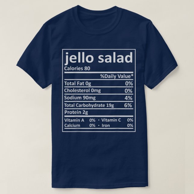 Jello Salad Nutrition Erntedank Food Facts Xmas T-Shirt (Design vorne)
