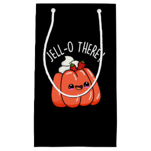 Jello There Funny Orange Jello Pun Dark BG Kleine Geschenktüte