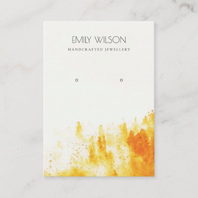 JELLOW ORANGE FOG SNOW LANDSCAPE EARRING DISPLAY VISITENKARTE (Vorderseite)