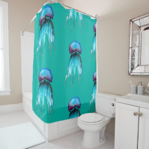 Jelly Aquarell farbenfroh, modern im Wasser Duschvorhang