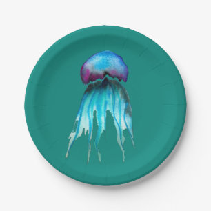 Jelly Aquarell farbenfroh, modern im Wasser Pappteller