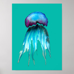Jelly Aquarell farbenfroh, modern im Wasser Poster