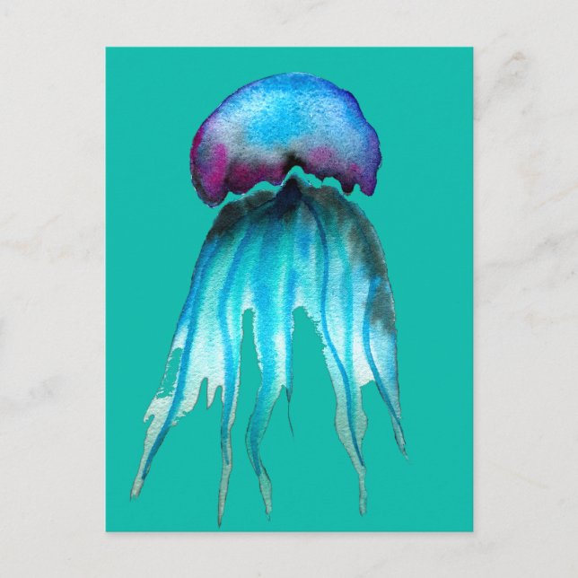 Jelly Aquarell farbenfroh, modern im Wasser Postkarte (Vorderseite)