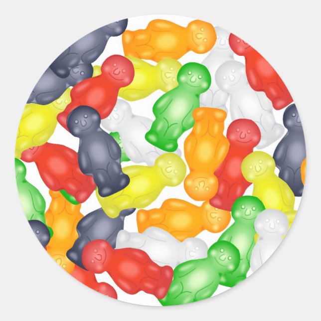 Jelly Babies Runder Aufkleber (Vorderseite)