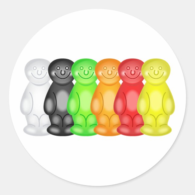 Jelly Baby Gang Runder Aufkleber (Vorderseite)