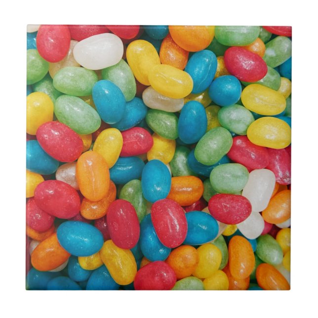 Jelly Bean Candies Colorful Fliese (Vorderseite)