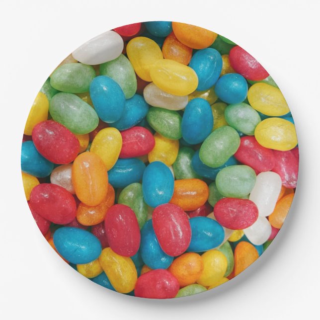 Jelly Bean Candies Colorful Pappteller (Vorderseite)