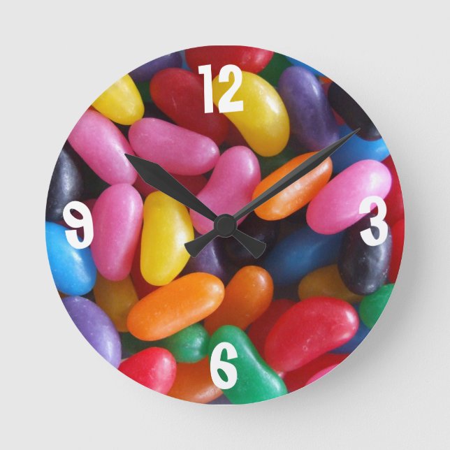 Jelly Bean Clock Runde Wanduhr (Vorderseite)