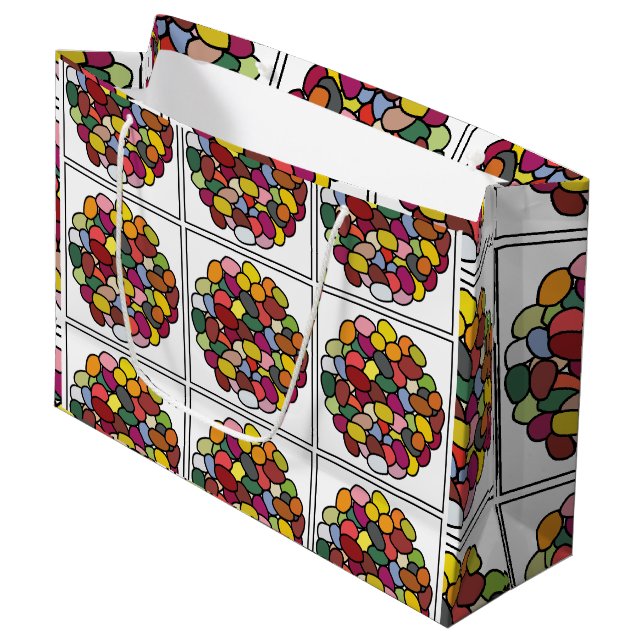 Jelly Bean Colorful Jelly Bean Große Geschenktüte (Vorderseite Schrägansicht)