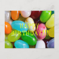 Jelly Bean Happy Birthday Postcard