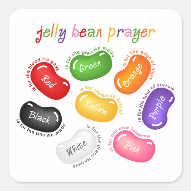 Jelly Bean Prayer Sticker (Vorderseite)