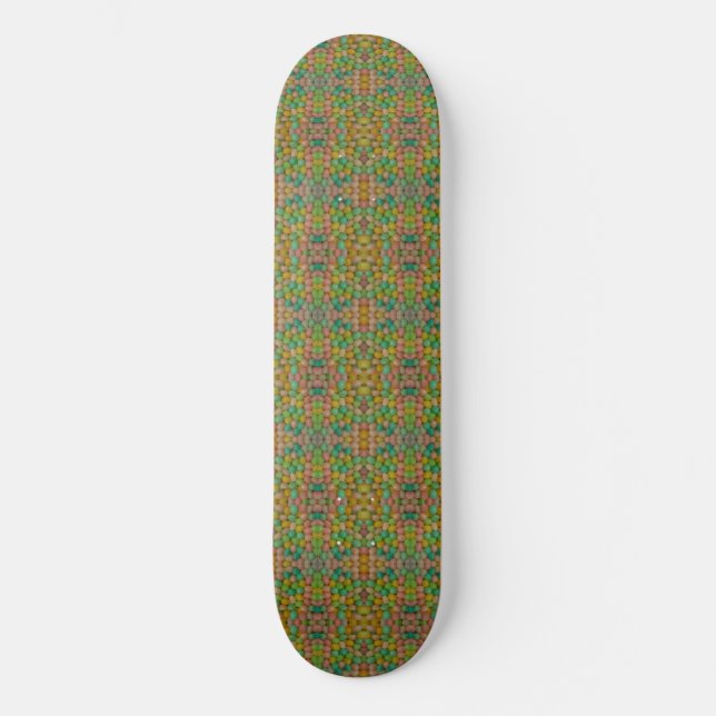 Jelly Beans Kariert Skateboard (Vorderseite)