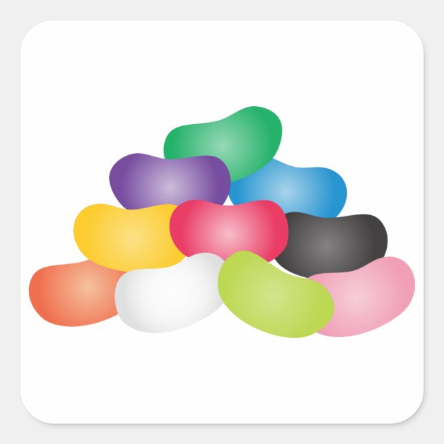 Jelly Beans Quadratischer Aufkleber (Vorderseite)