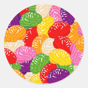 Jelly Brains Runder Aufkleber