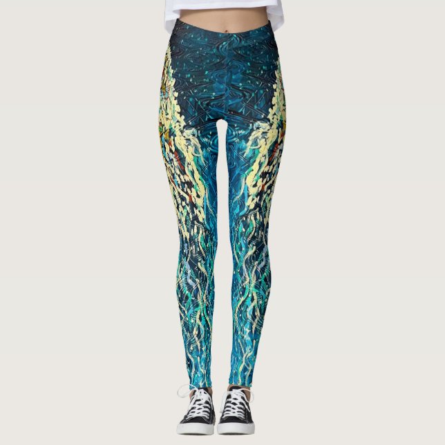 Jelly Fish Abstrakte Leggings (Vorderseite)