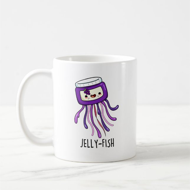 Jelly-fish Funny Jelly Jar Pun Kaffeetasse (Links)