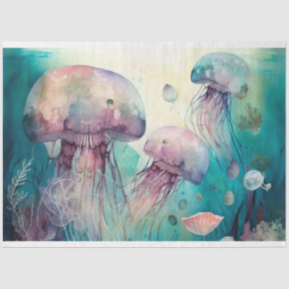Jelly Fish Wasserfarbe Decoupage Tissue Paper Seidenpapier