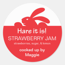 Jelly Jar Rabbit Label Runder Aufkleber