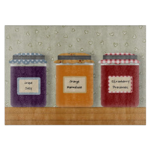 Jelly Jars Glass Cutting Board Schneidebrett