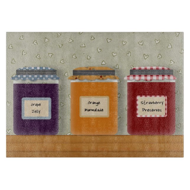 Jelly Jars Glass Cutting Board Schneidebrett (Vorderseite)