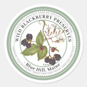 Jelly Label mit Vintager BLACKBERRY-Illustration Runder Aufkleber