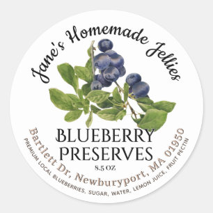 Jelly Label Vintage hausgemachte Blaubeere Reserve Runder Aufkleber